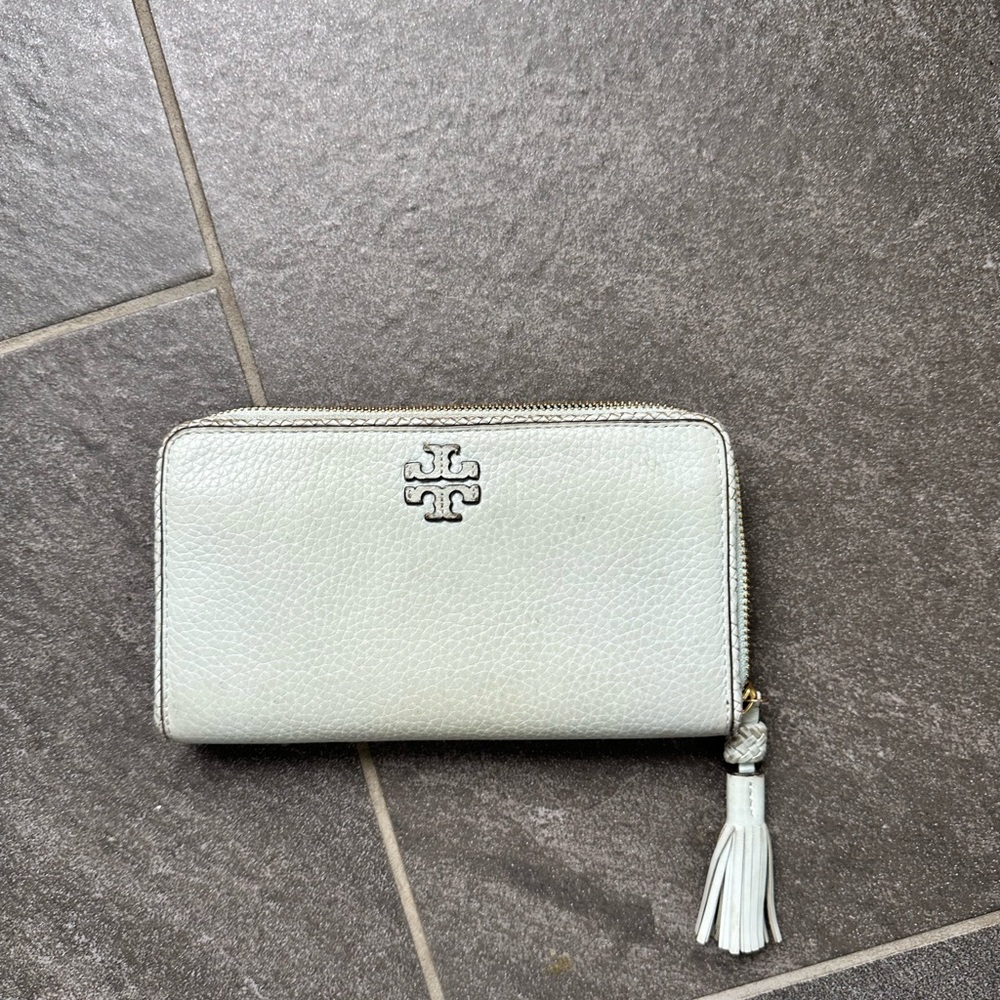 Tory Burch Powder Blue Leather Wallet